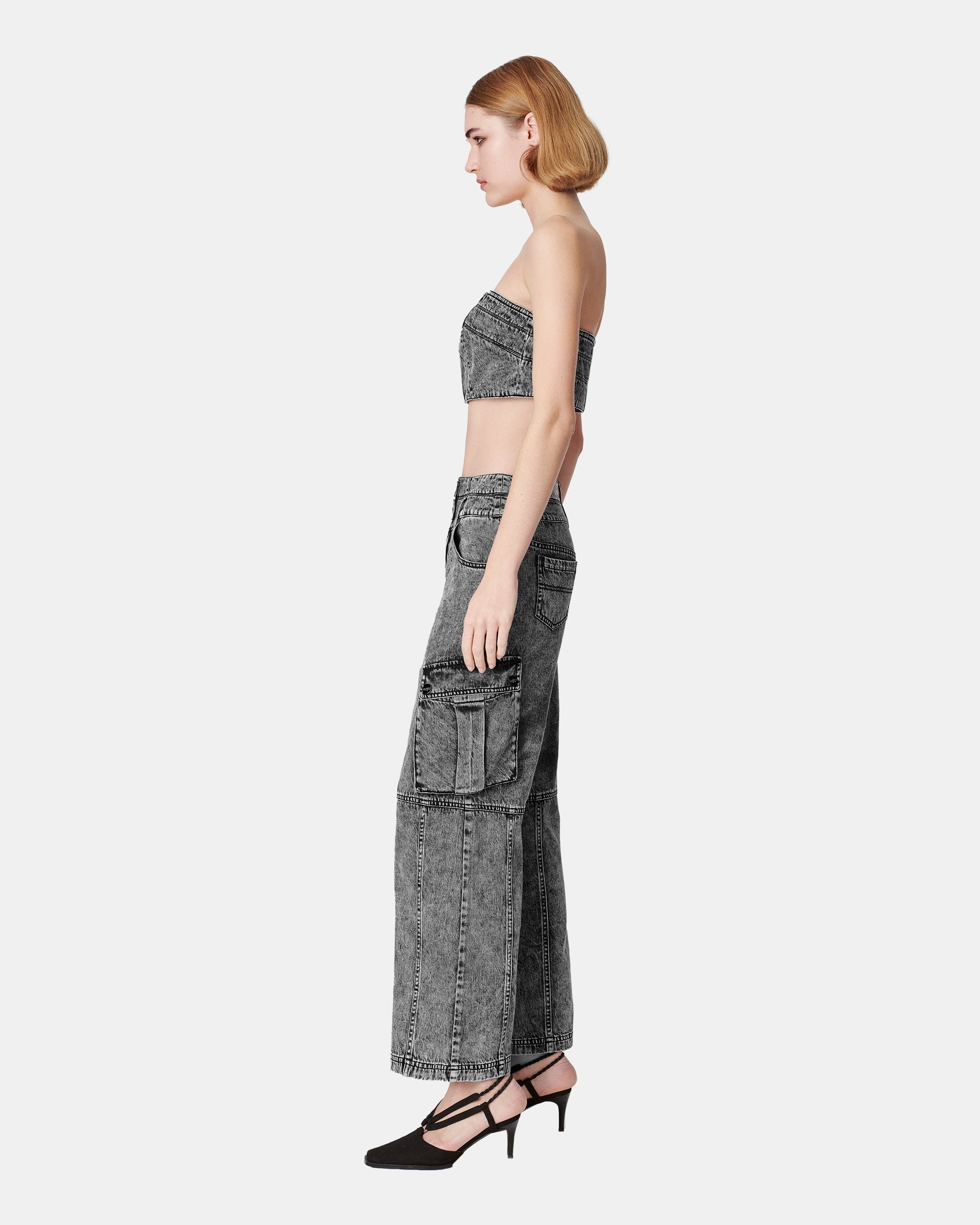 Women's Snowflake Washed Denim Tube Top