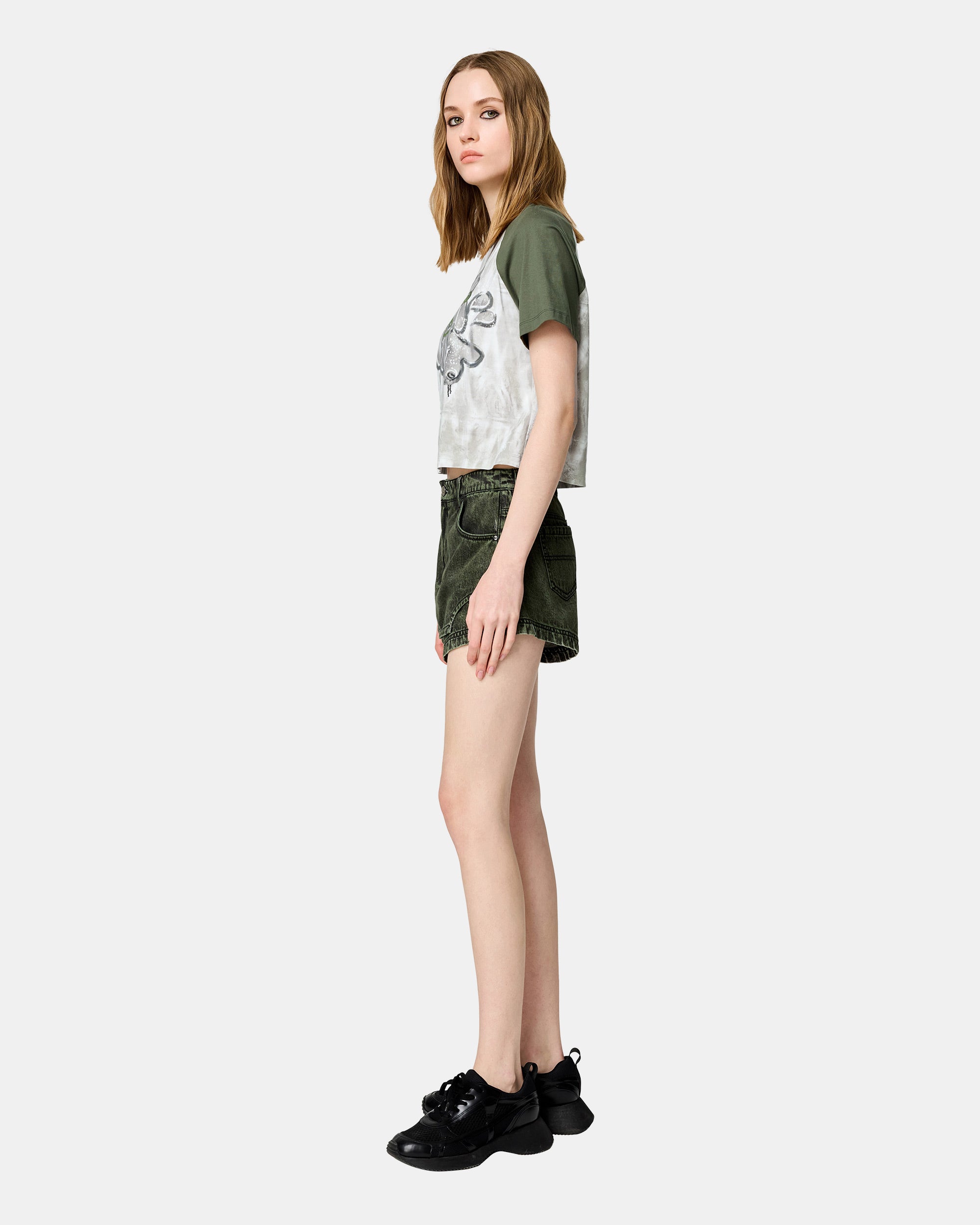 Women's Graffiti Bubble Print Cotton T-Shirt