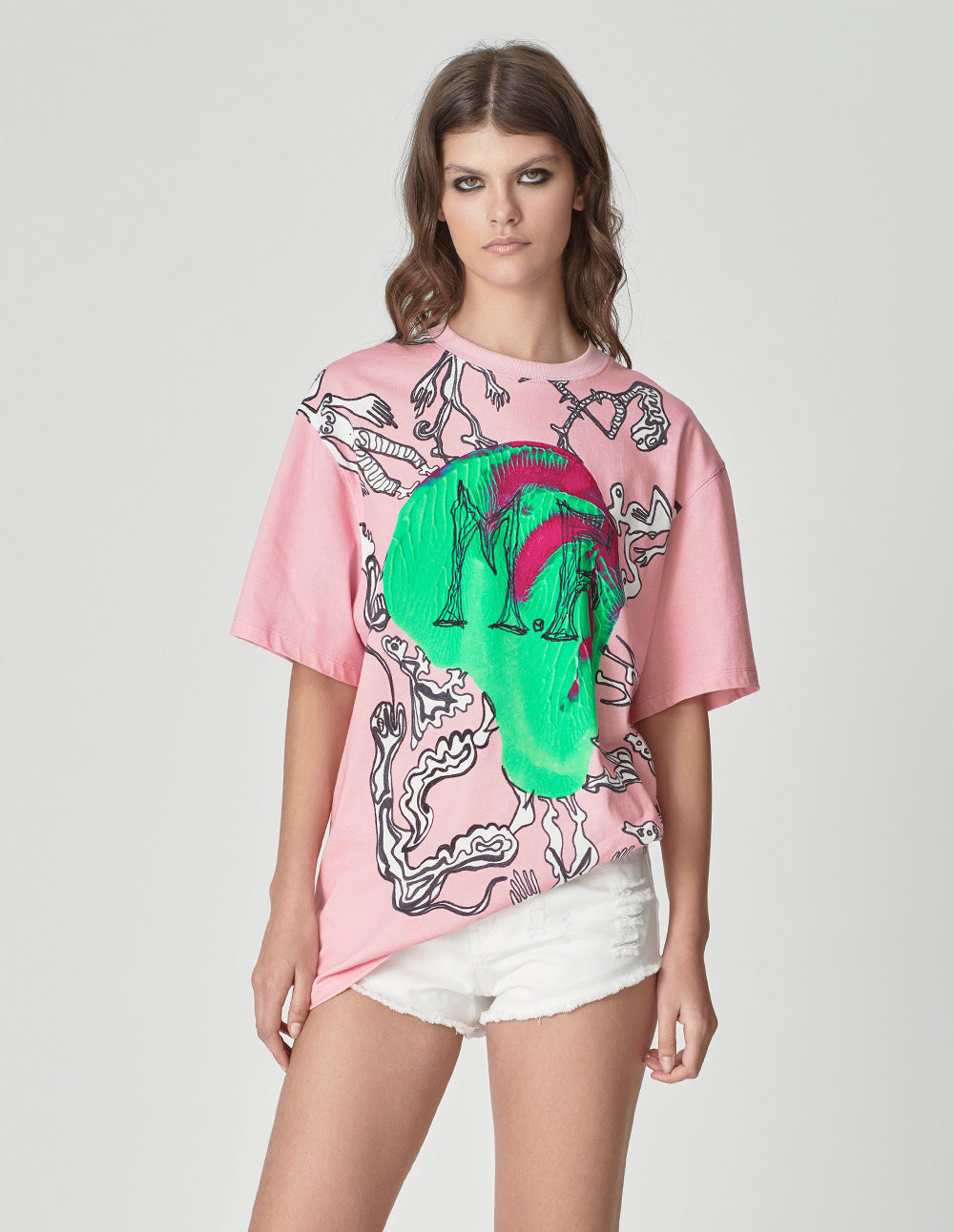 Unisex Around The Planet Printed Cotton T-Shirt