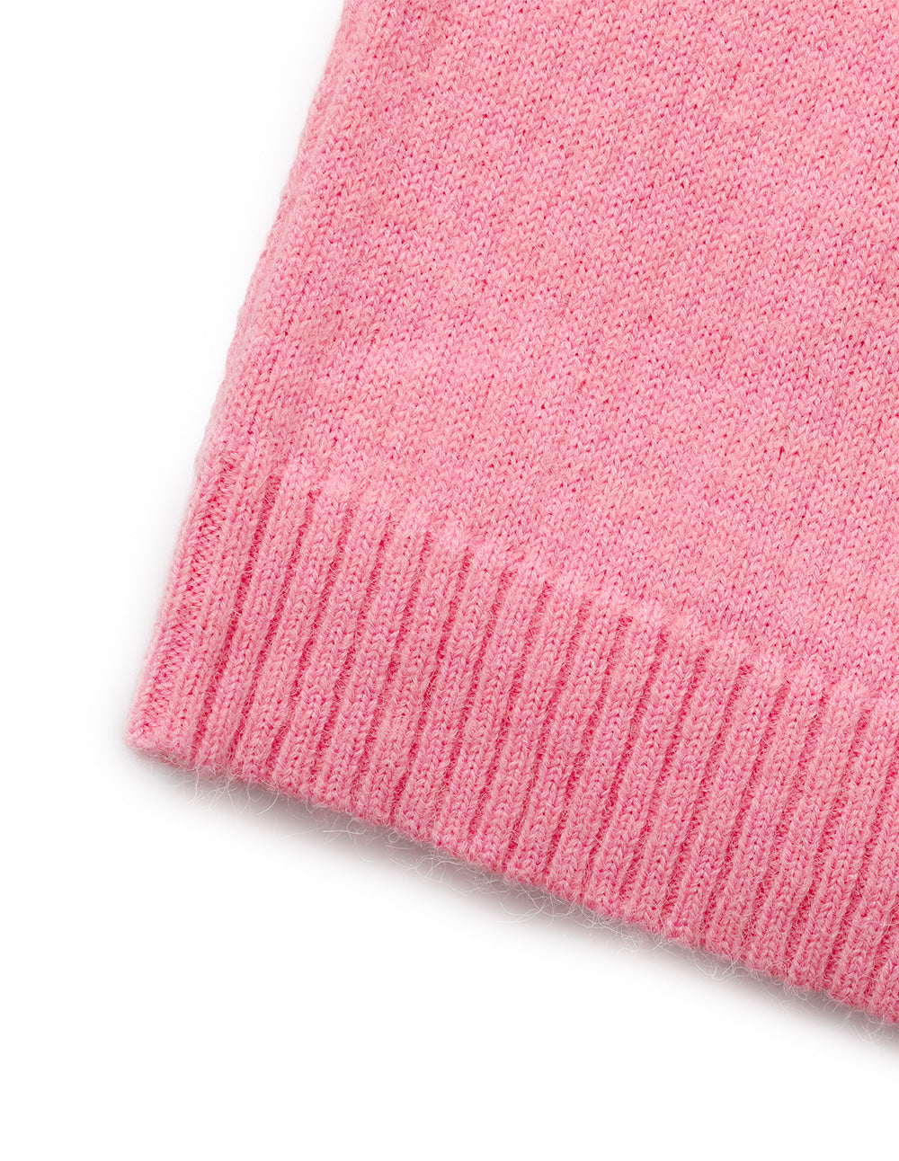 Women's Soft Petal Pink Longline Cable Knit Pullover Sweater