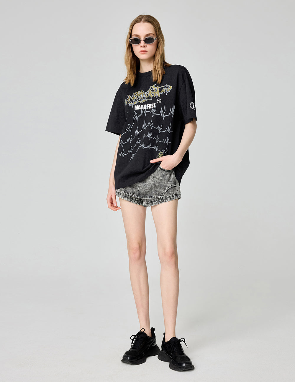 Women's Cotton Retro Logo Print T-Shirt
