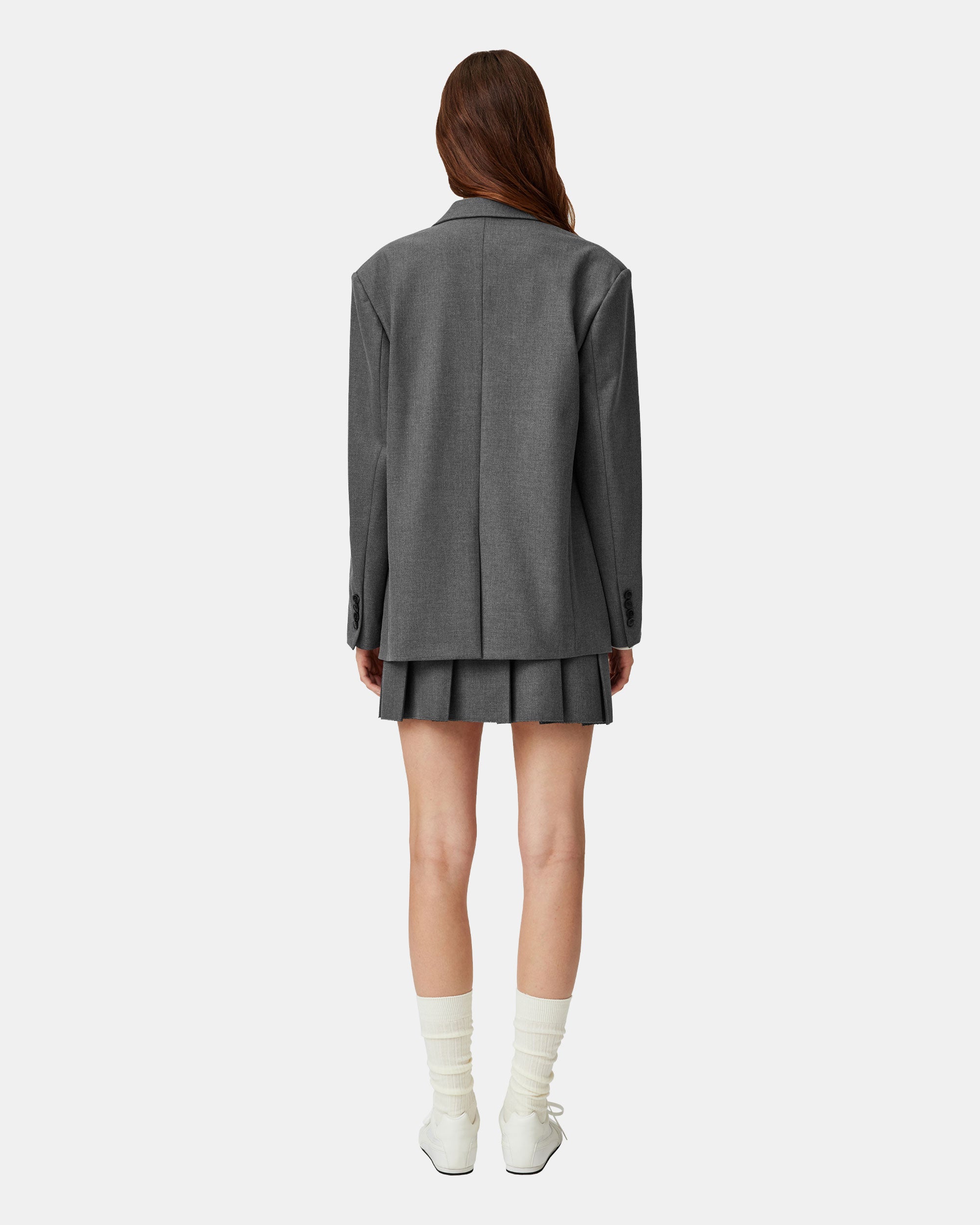 Women's Peak Lapel Oversized Dropped Shoulder Suit Jacket