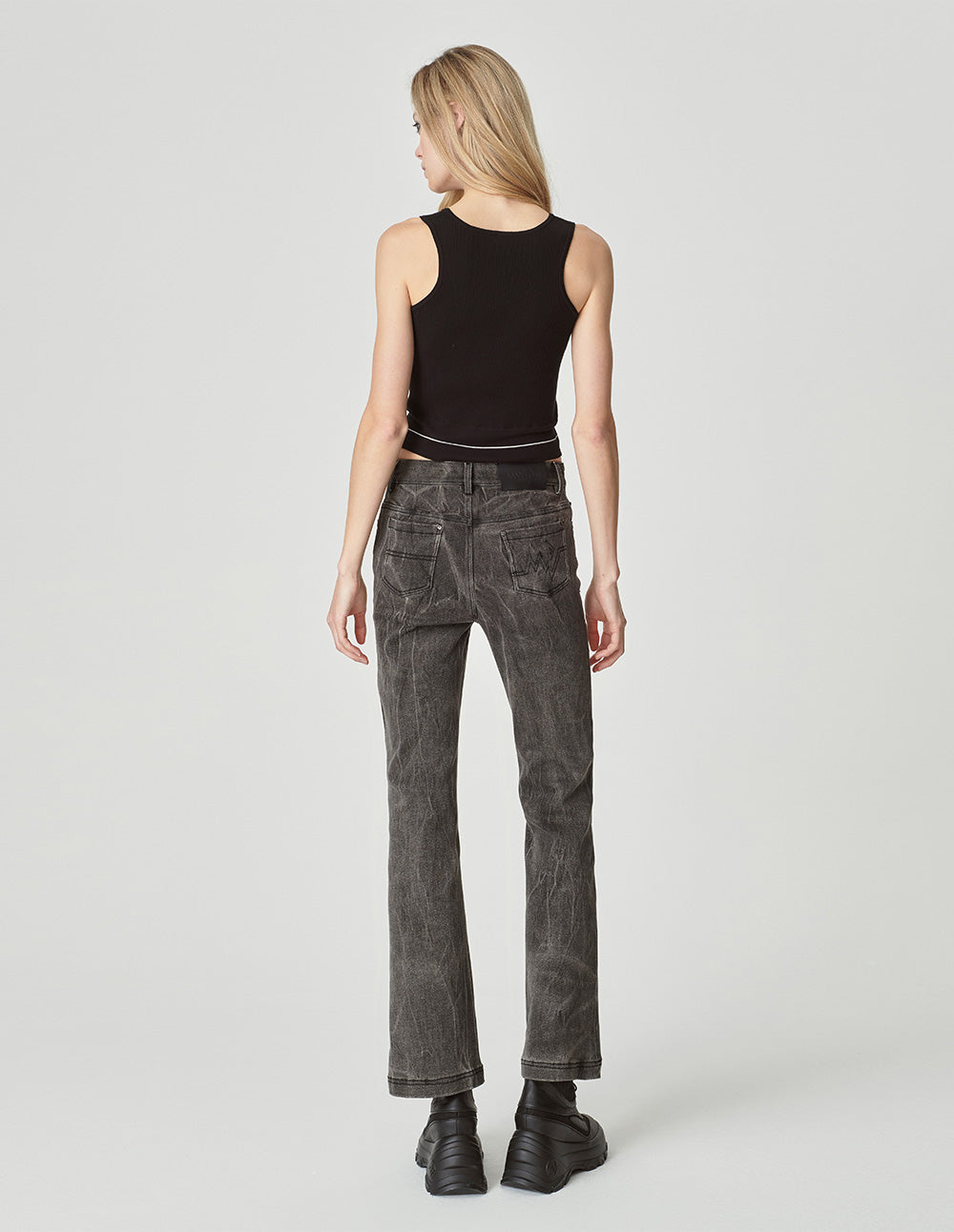 Women's Micro Stretch Washed Denim Flared Pants