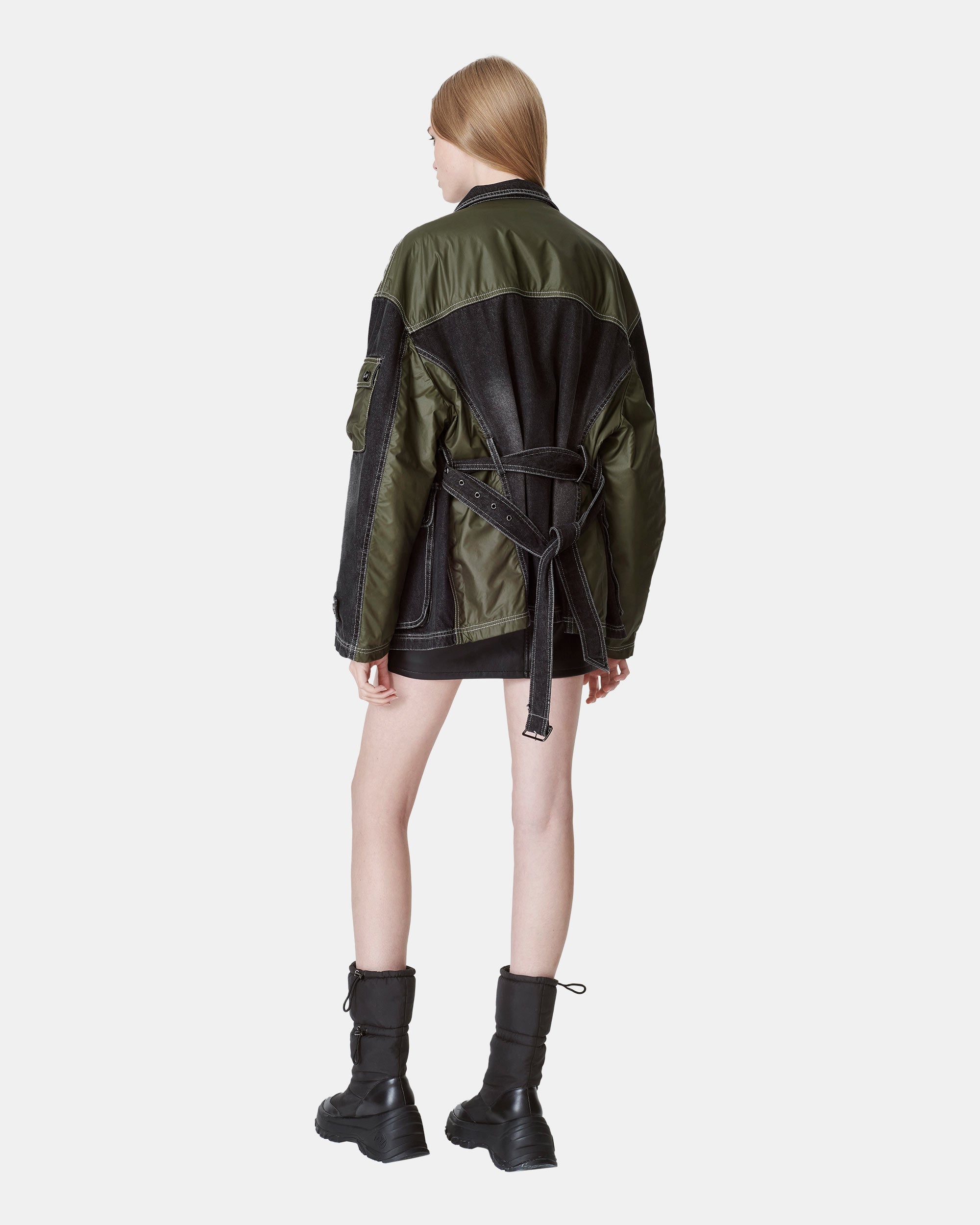 Unisex Patchwork Washed Denim Jacket