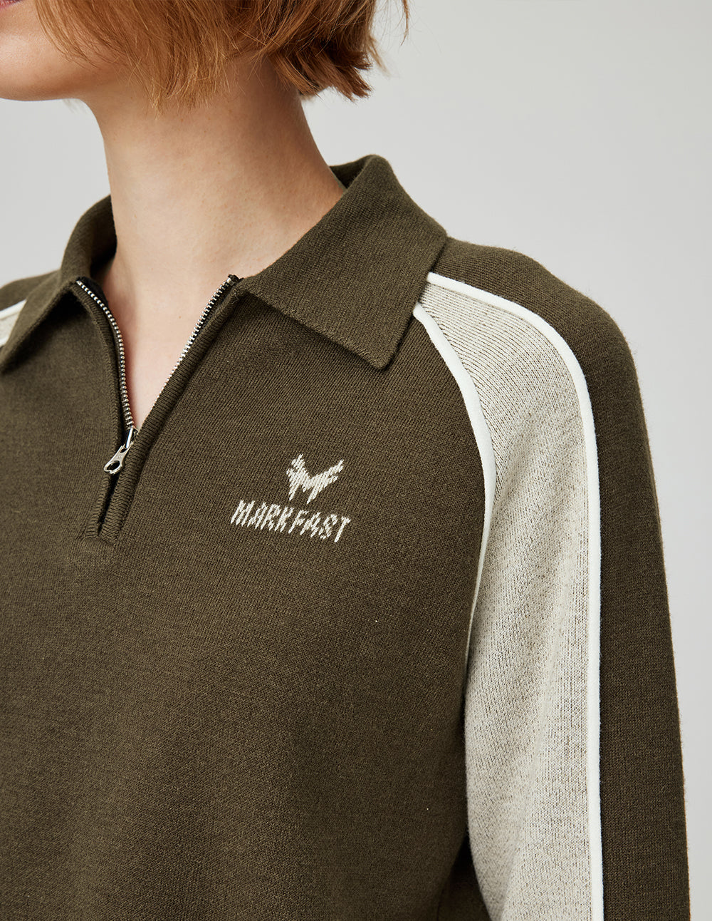 Women's Half-Zip Collared Knit Sweater