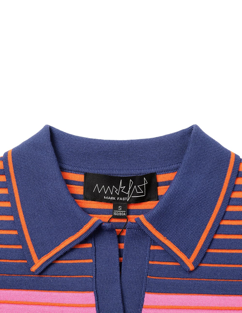 Women's Gradient Striped V-Neck Polo Collar Cropped Sweater