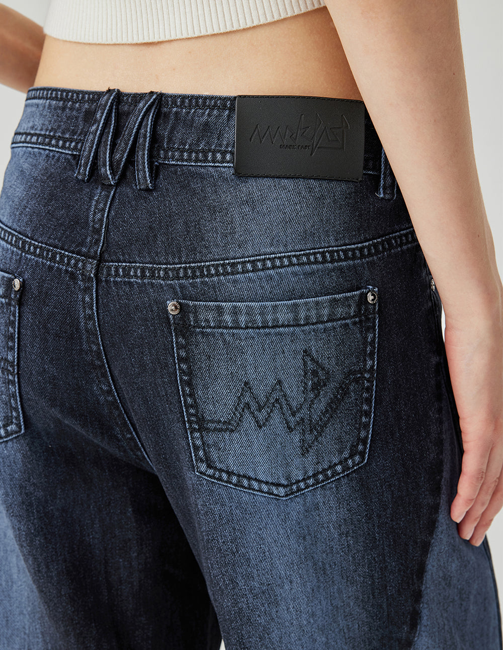Women's High-Waisted Loose Straight Vintage Wash Jeans