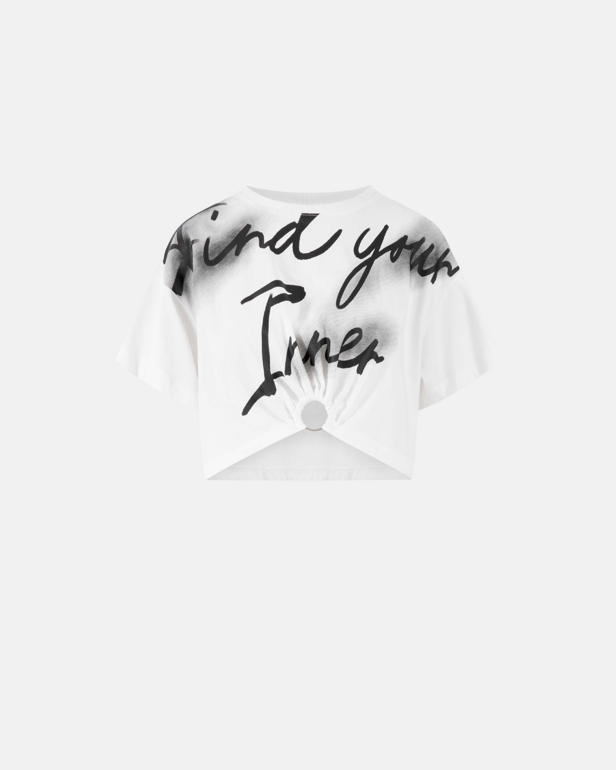 Women's Cotton Cropped Paint Print T-Shirt