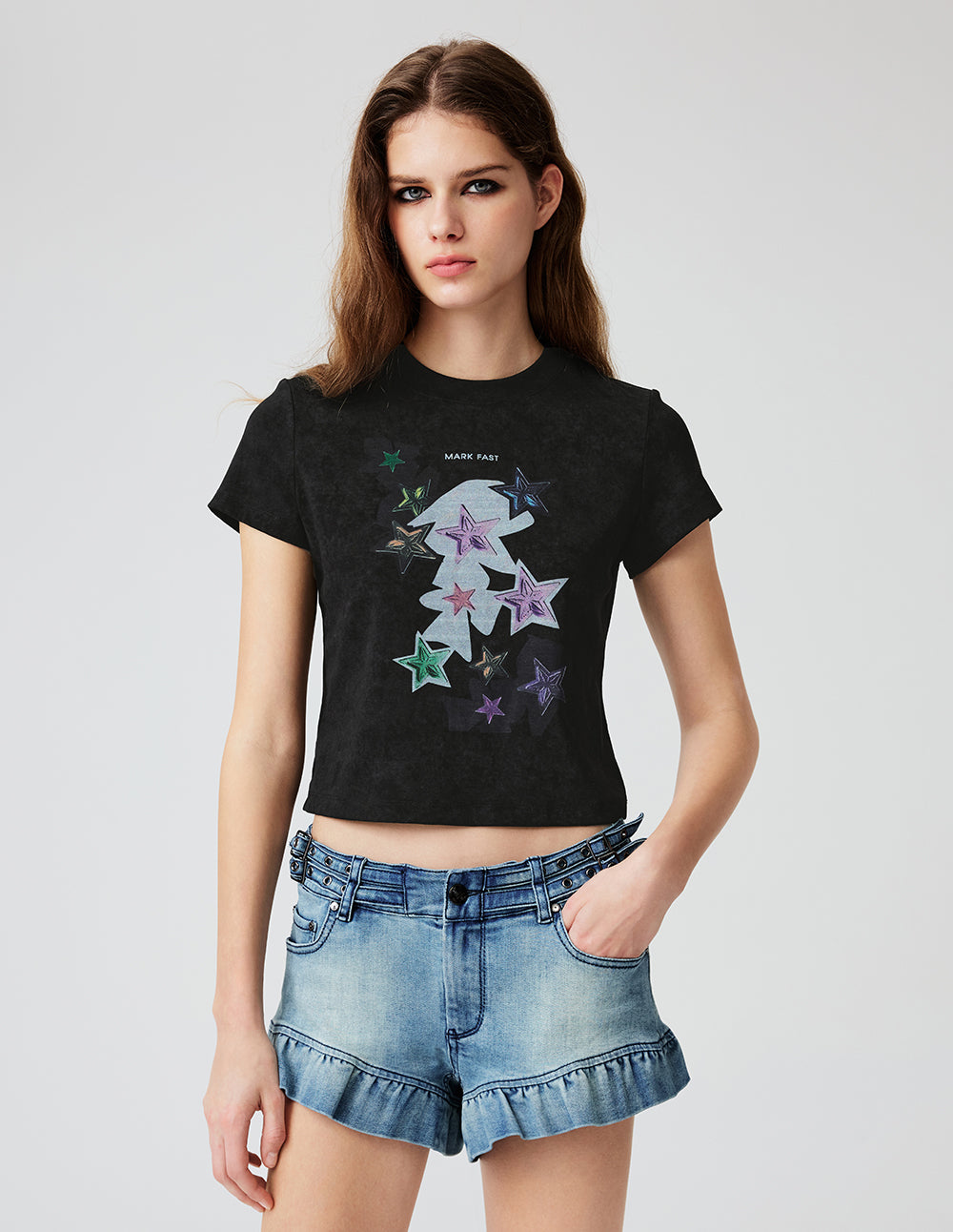 Women's Cotton Solid-Color Stretch T-Shirts