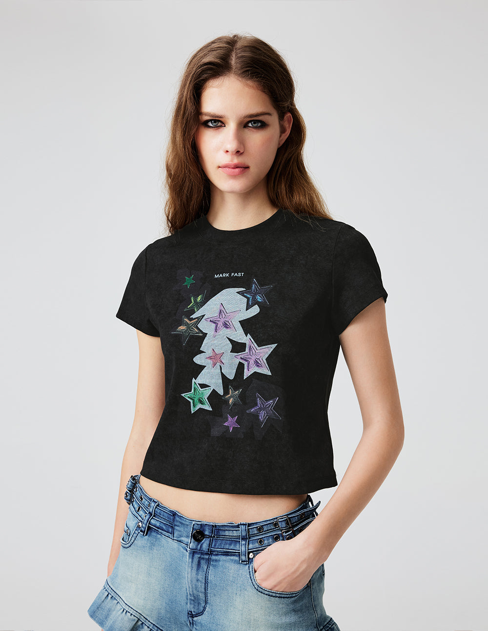 Women's Cotton Solid-Color Stretch T-Shirts