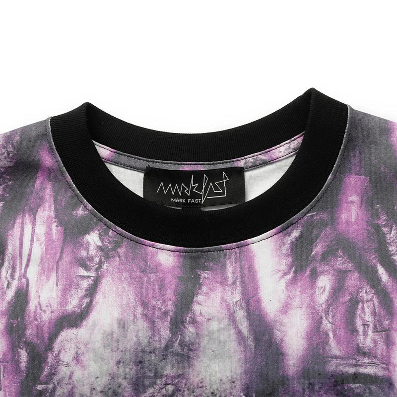 MarkFast Abstract Printed Cotton Loose T-Shirts