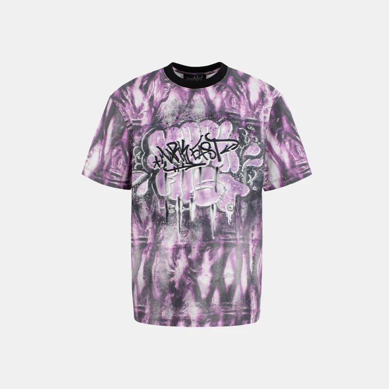 MarkFast Abstract Printed Cotton Loose T-Shirts