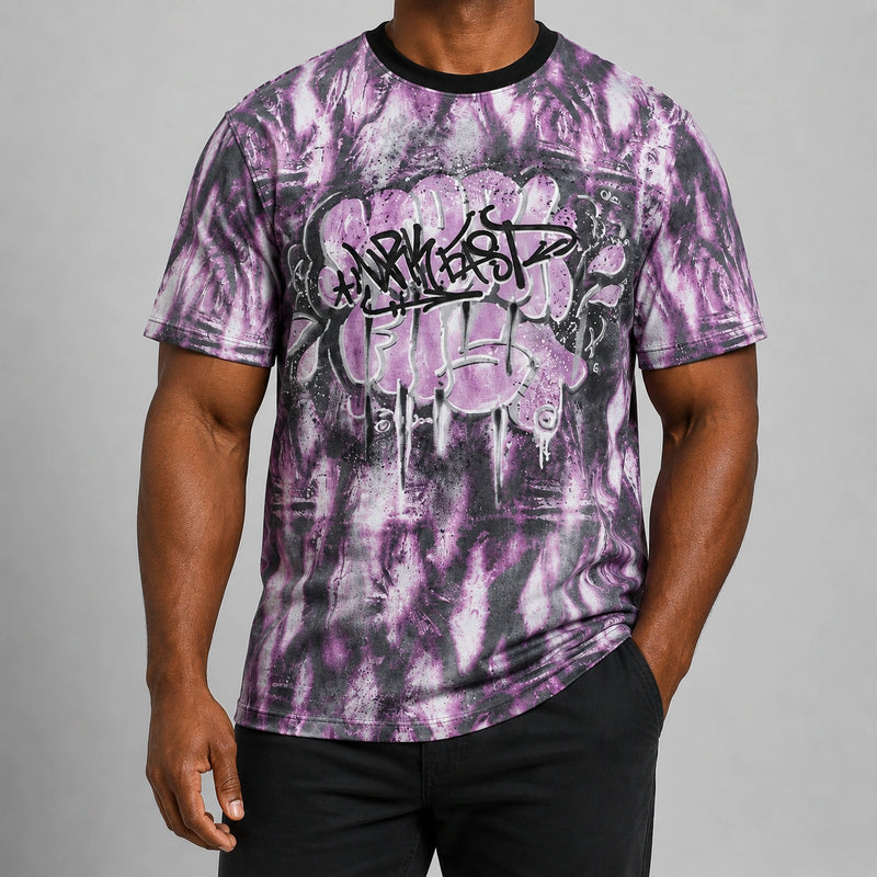 MarkFast Abstract Printed Cotton Loose T-Shirts