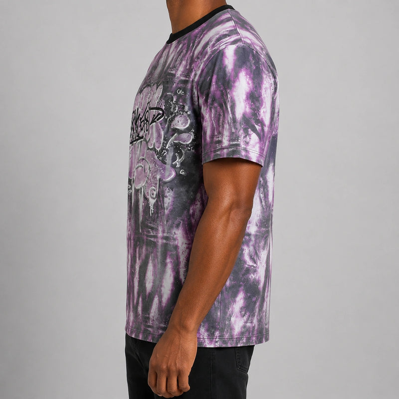 MarkFast Abstract Printed Cotton Loose T-Shirts