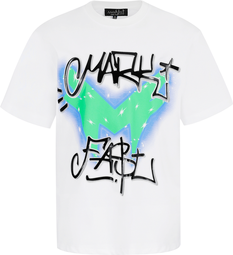 MarkFast Airbrush Spark Graffiti Logo Print T-Shirts