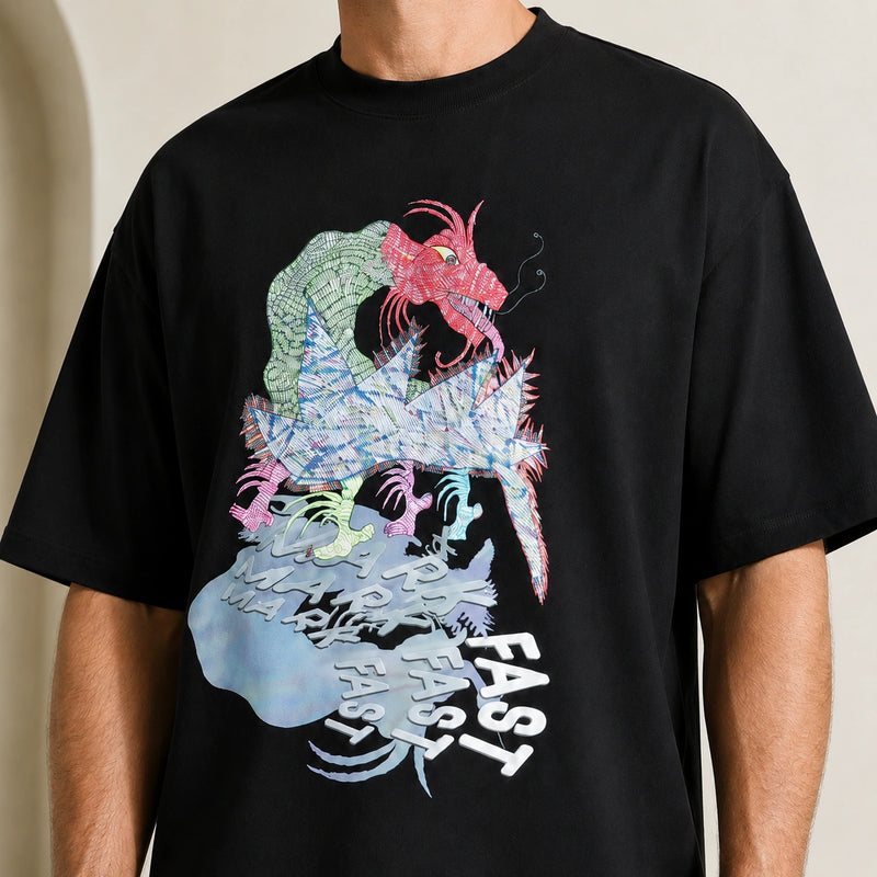MarkFast Black Essential Crewneck T-Shirts