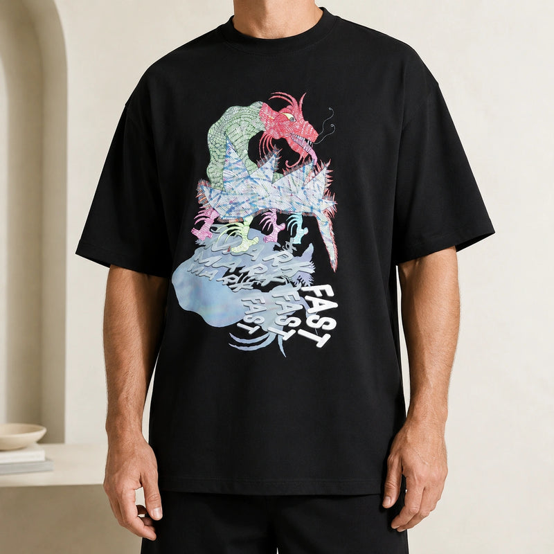 MarkFast Black Essential Crewneck T-Shirts