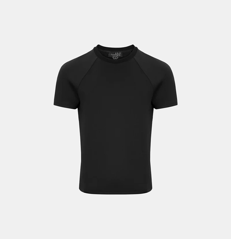 MarkFast Black Simple Air Cotton Round Neck T-Shirts