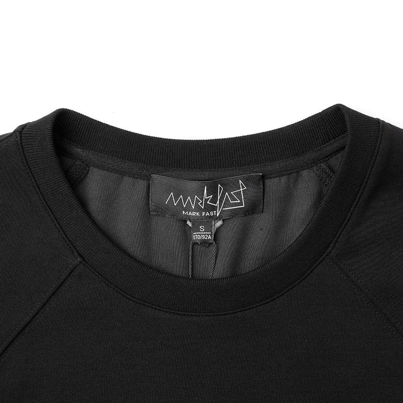 MarkFast Black Simple Air Cotton Round Neck T-Shirts