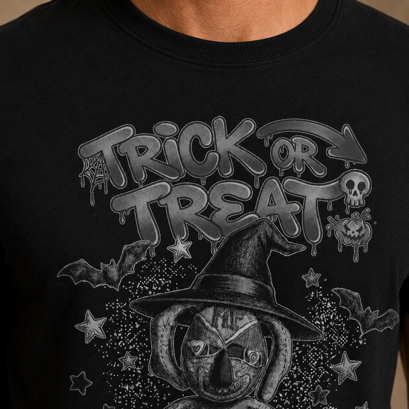 MarkFast Black White Halloween Witch Doll Pumpkin Graffiti T-Shirts