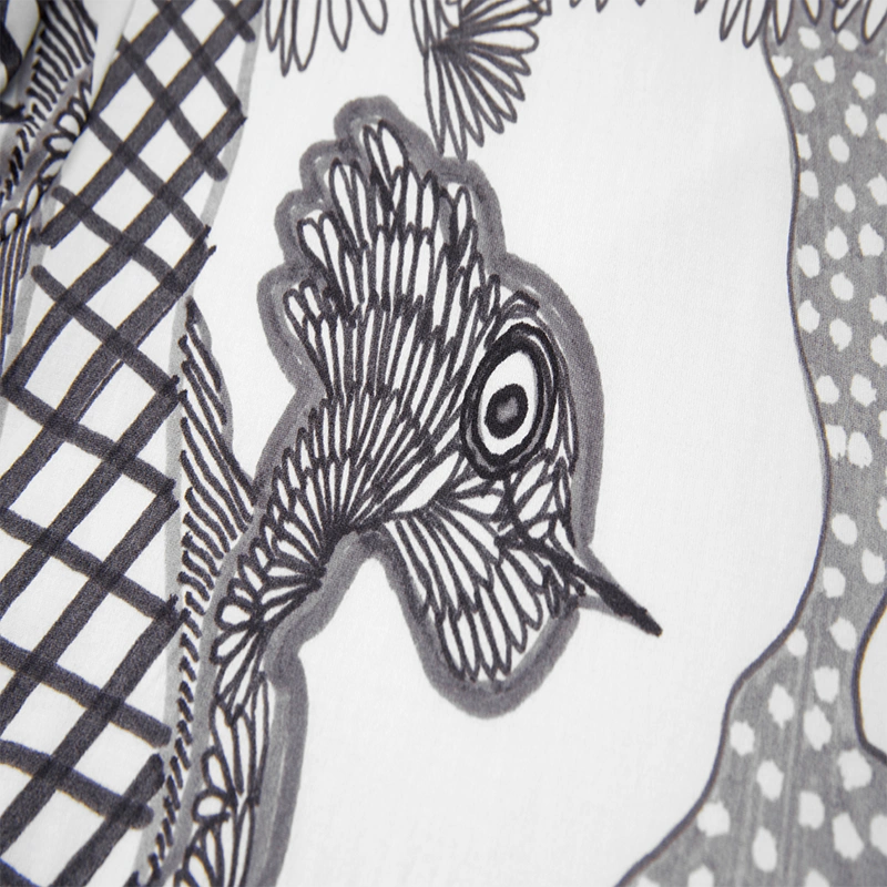 MarkFast Black White Line Art Birds T-Shirts