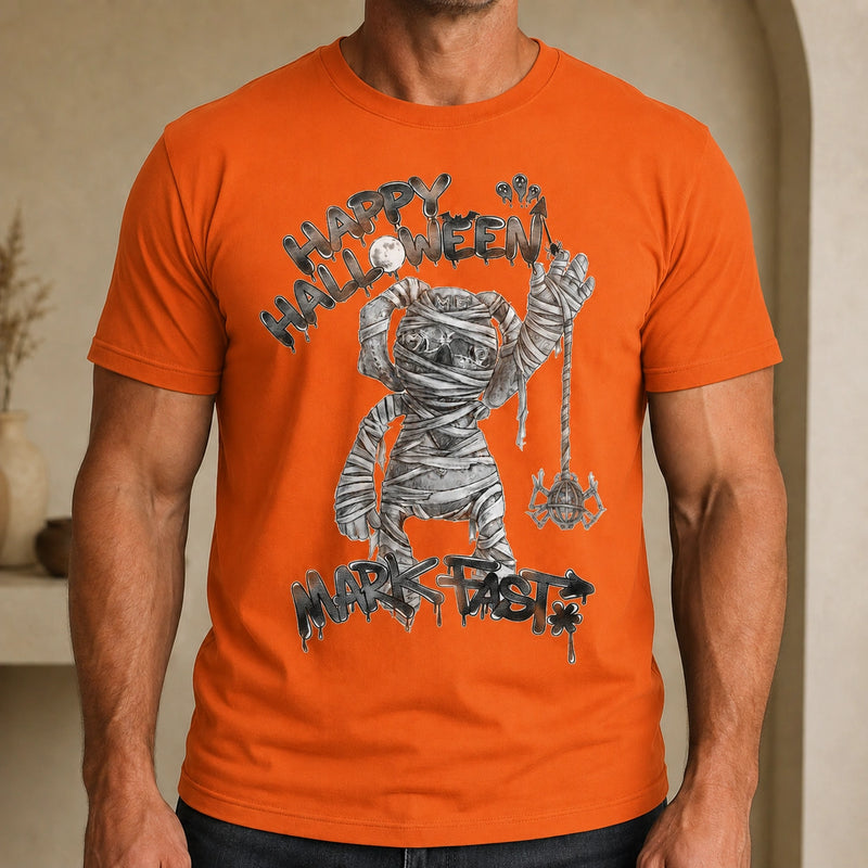 MarkFast Black White Mummy Doll Halloween Graffiti T-Shirts