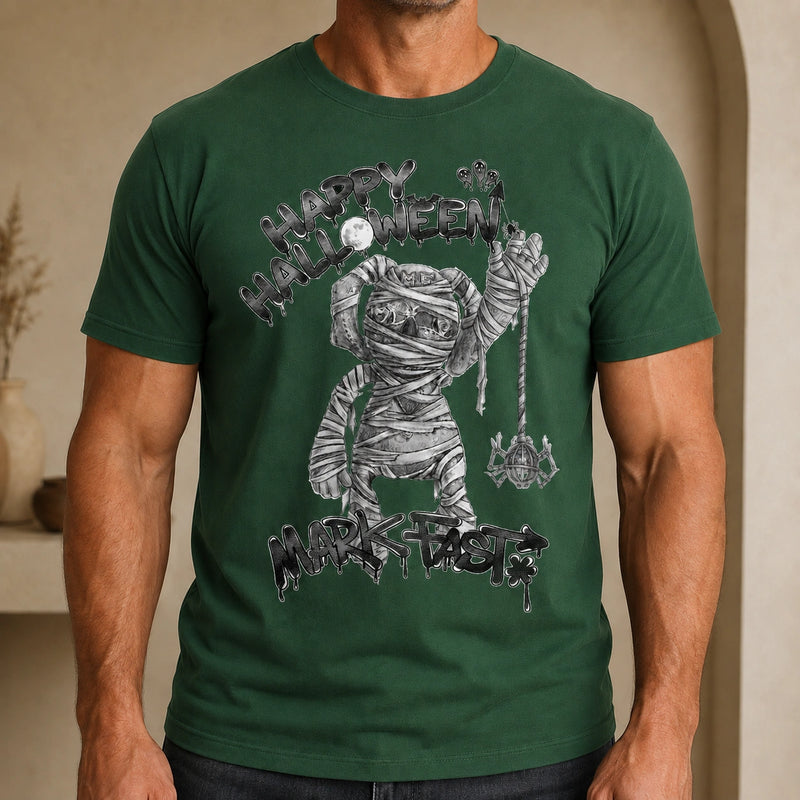MarkFast Black White Mummy Doll Halloween Graffiti T-Shirts