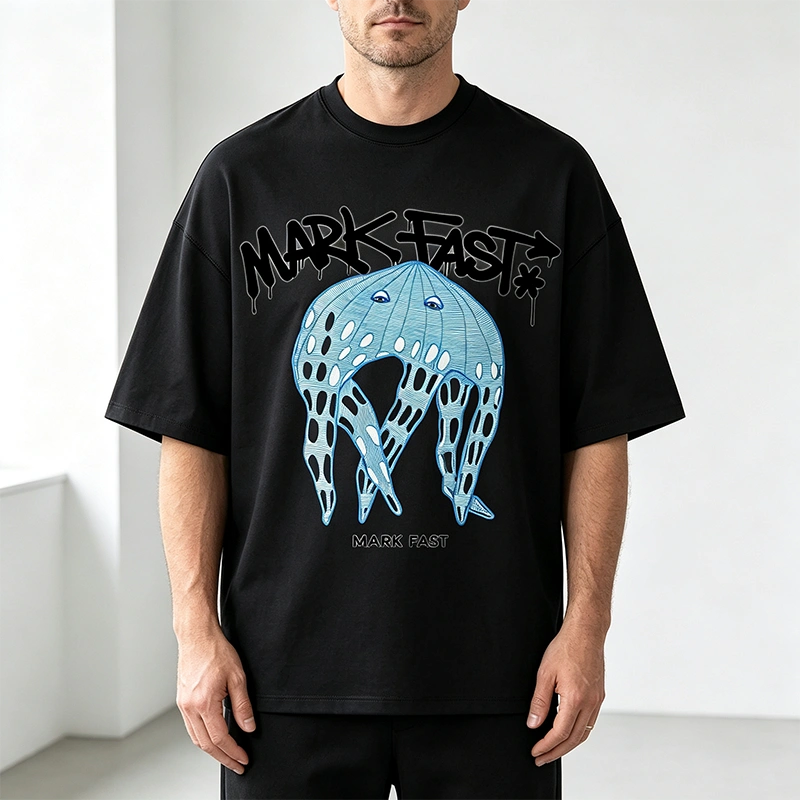 MarkFast Blue Line Dreamcatcher Elf Jellyfish Print T-Shirts