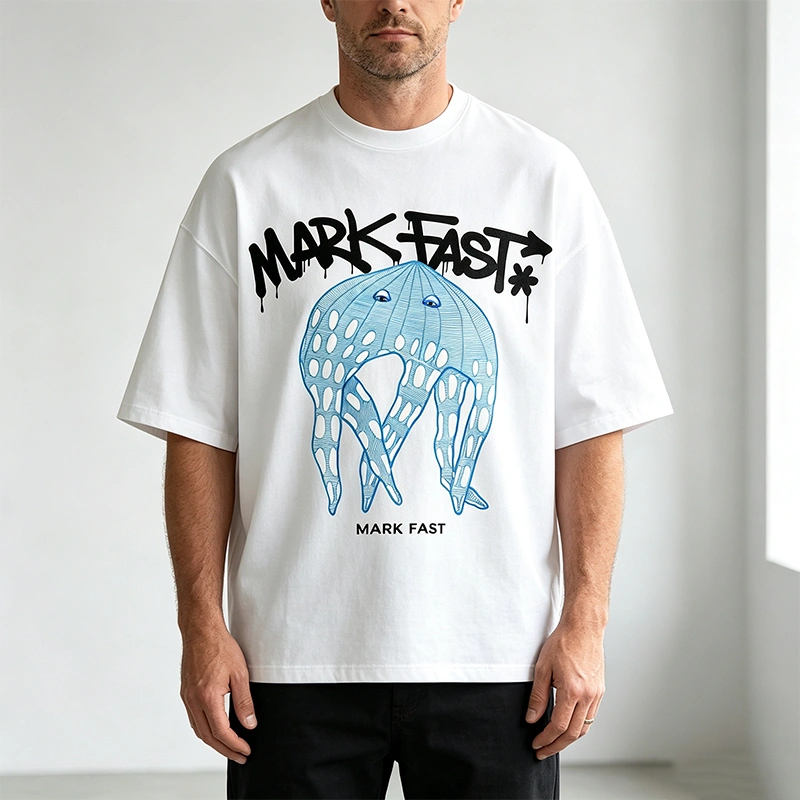 MarkFast Blue Line Dreamcatcher Elf Jellyfish Print T-Shirts