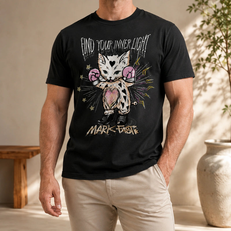 MarkFast Boxing Kitty Heart Graffiti Street Print T-Shirts