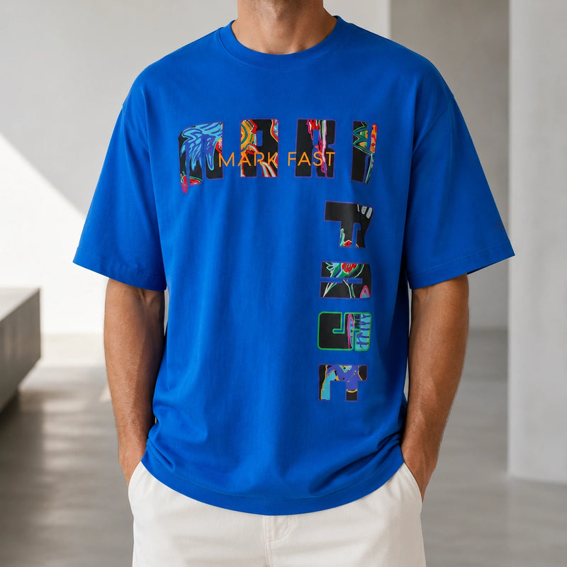 MarkFast Cobalt Blue Structured T-Shirts