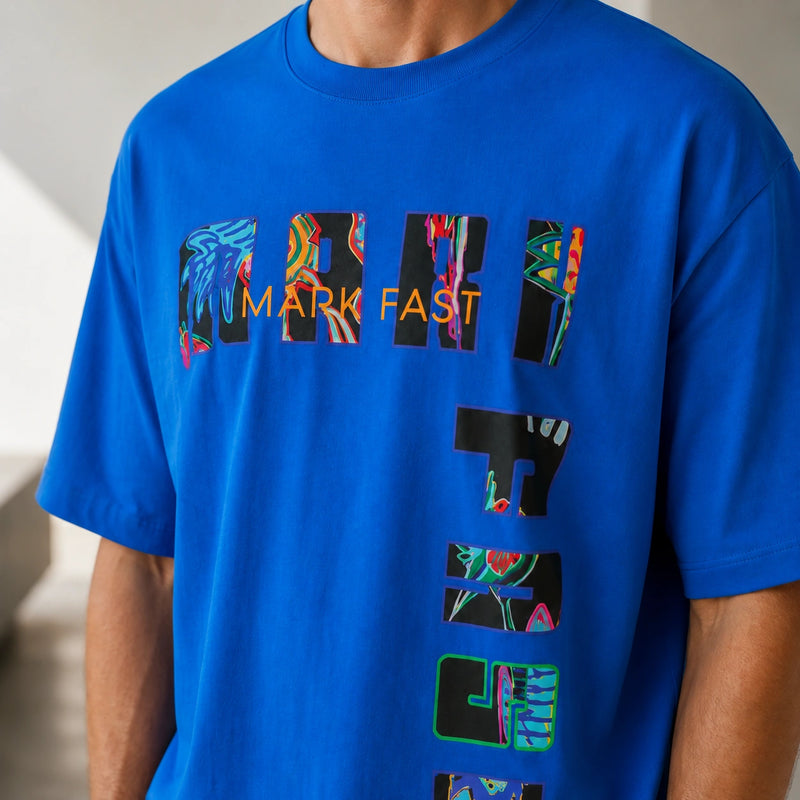 MarkFast Cobalt Blue Structured T-Shirts