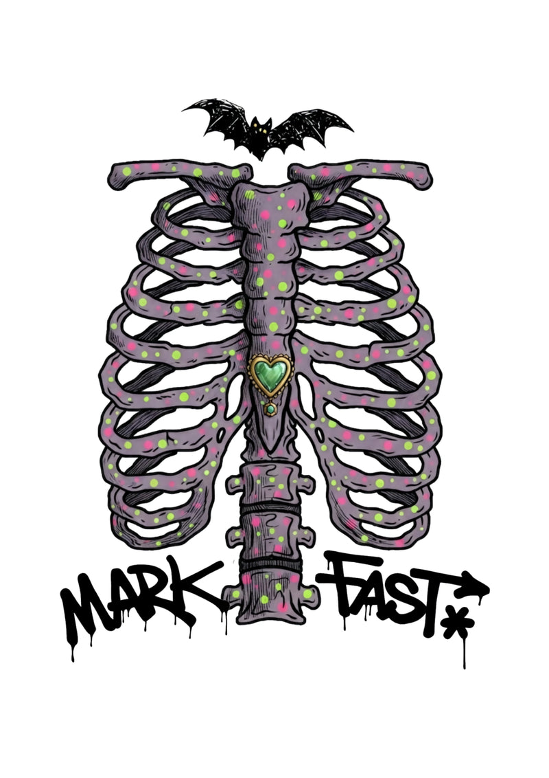 MarkFast Color Dot Ribcage Bat Street Halloween T-Shirts