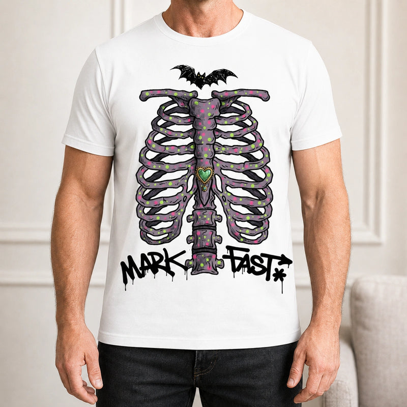 MarkFast Color Dot Ribcage Bat Street Halloween T-Shirts