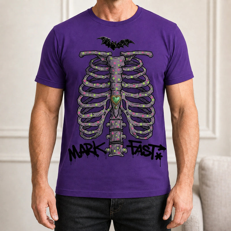 MarkFast Color Dot Ribcage Bat Street Halloween T-Shirts