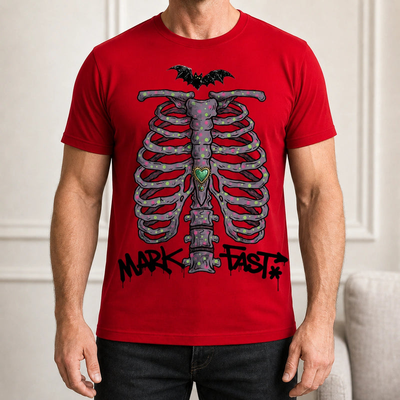 MarkFast Color Dot Ribcage Bat Street Halloween T-Shirts