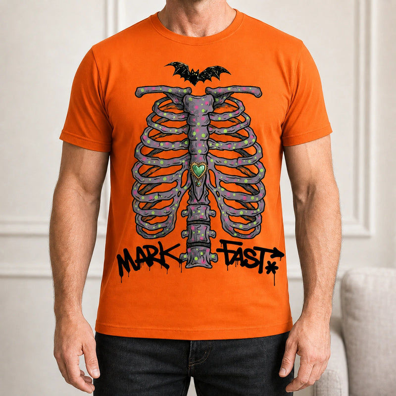 MarkFast Color Dot Ribcage Bat Street Halloween T-Shirts