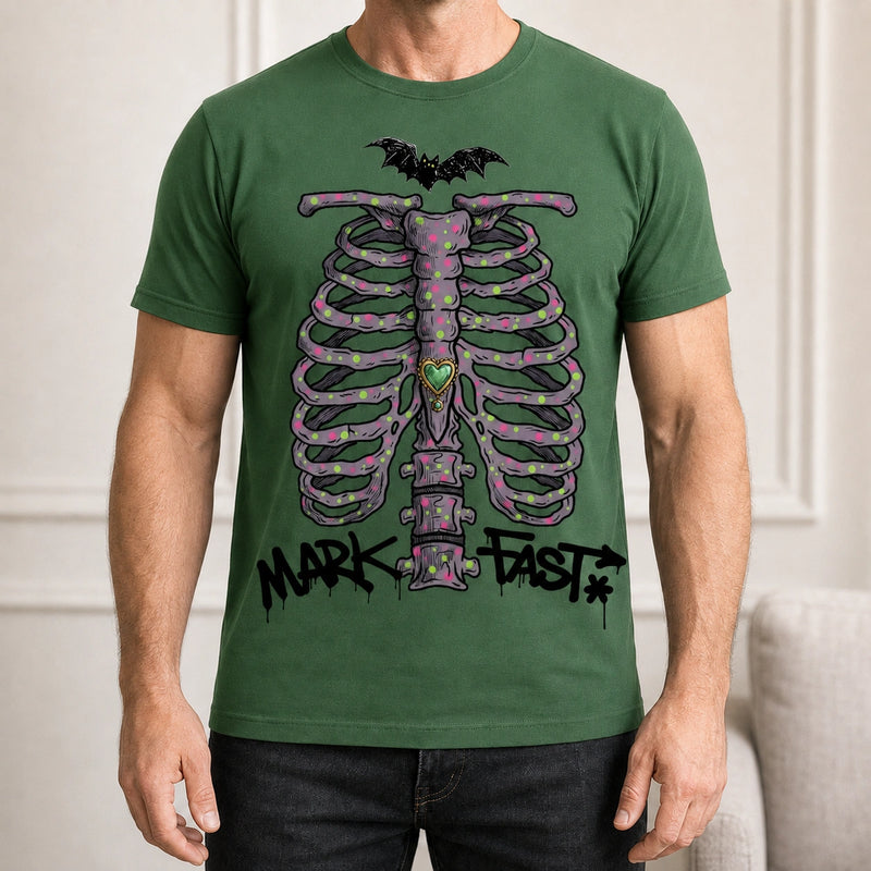 MarkFast Color Dot Ribcage Bat Street Halloween T-Shirts