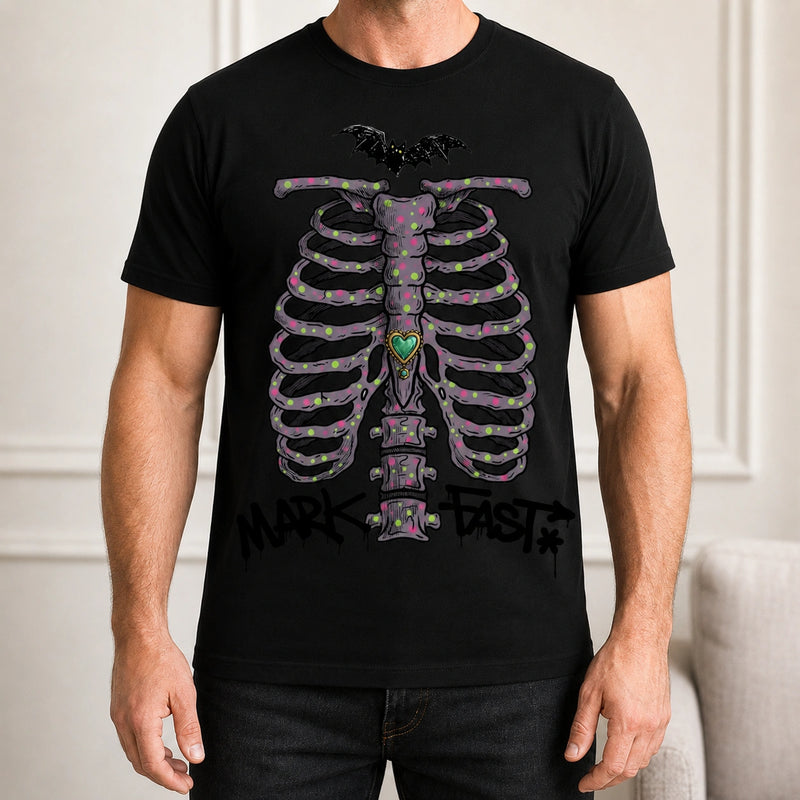 MarkFast Color Dot Ribcage Bat Street Halloween T-Shirts