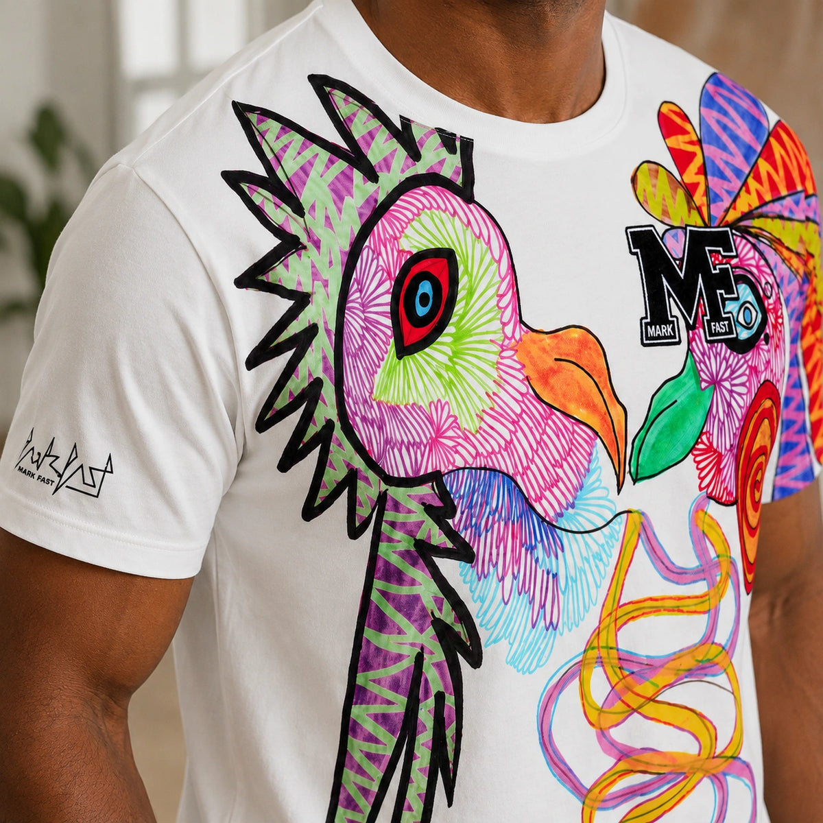 MarkFast Colorful Graffiti Parrot Abstract Art Street T-Shirts