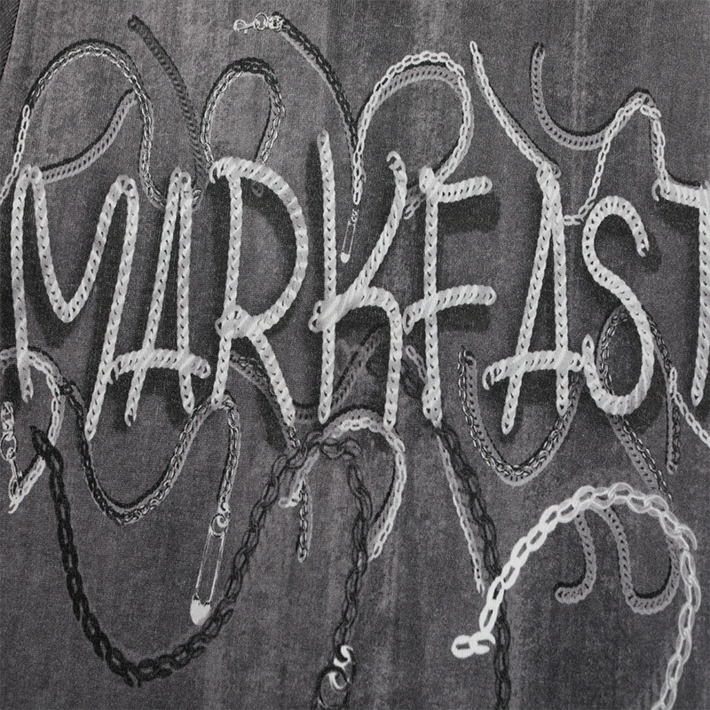 MarkFast Contrast Color Round Neck Design Chain Print Art T-Shirts