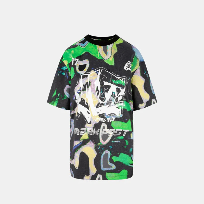 MarkFast Contrast Graffiti Cotton Printed T-Shirts