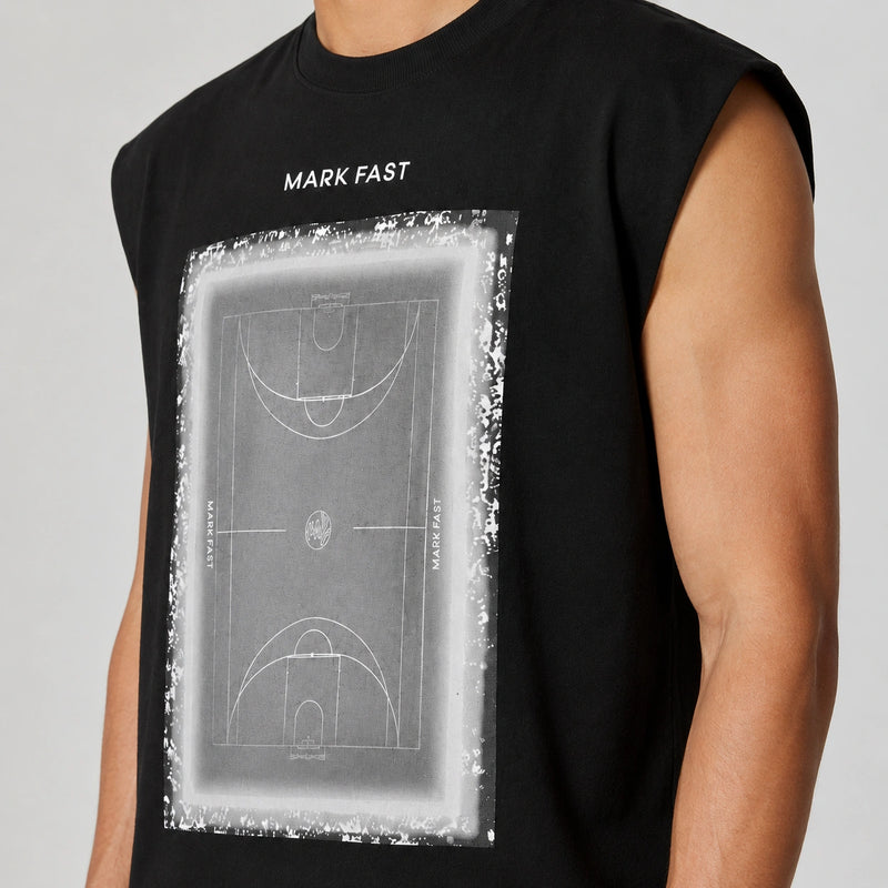 MarkFast Contrast Pure Cotton Printed Sleeveless T-Shirts