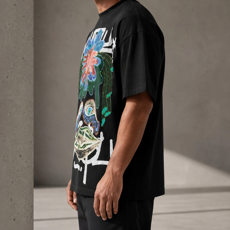 MarkFast Cotton Psychedelic Print All-over Graffiti T-Shirts