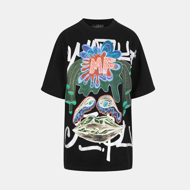 MarkFast Cotton Psychedelic Print All-over Graffiti T-Shirts
