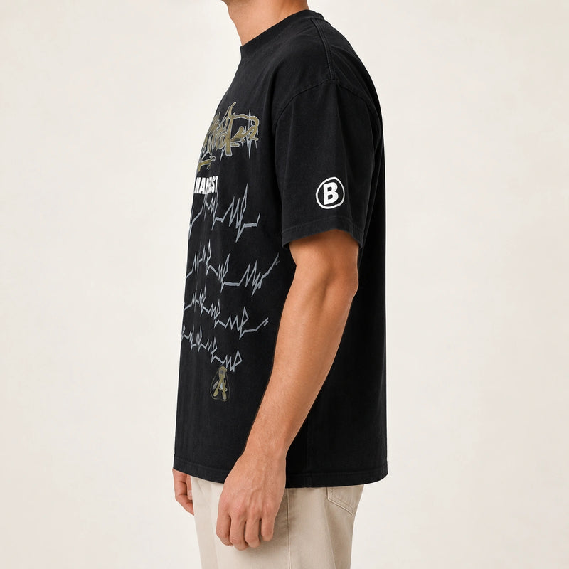 MarkFast Cotton Retro Logo Print T-Shirts