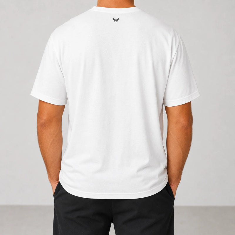 MarkFast Couple Style Black And White Graffiti Print T-Shirts
