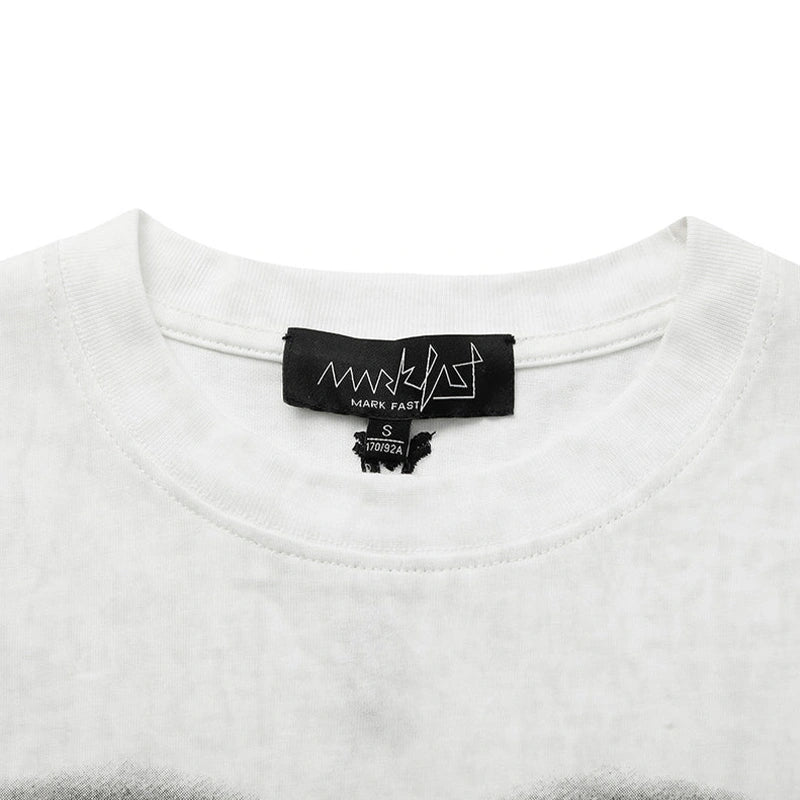 MarkFast Couple Style Black And White Graffiti Print T-Shirts