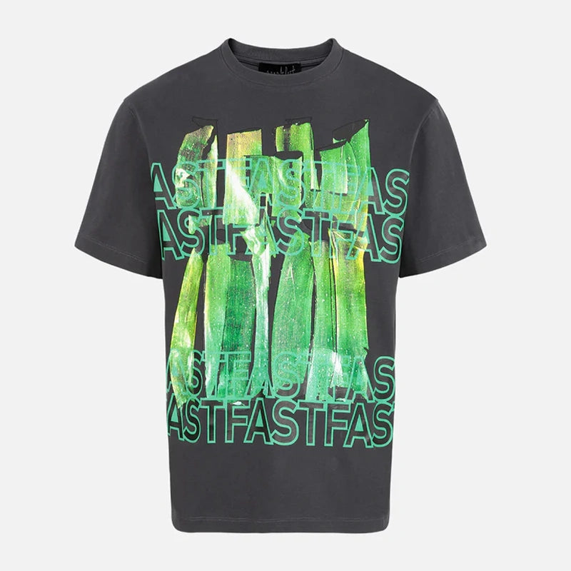 MarkFast Couple Style Metallic Light And Shadow Hand-Painted Wall Print T-Shirts