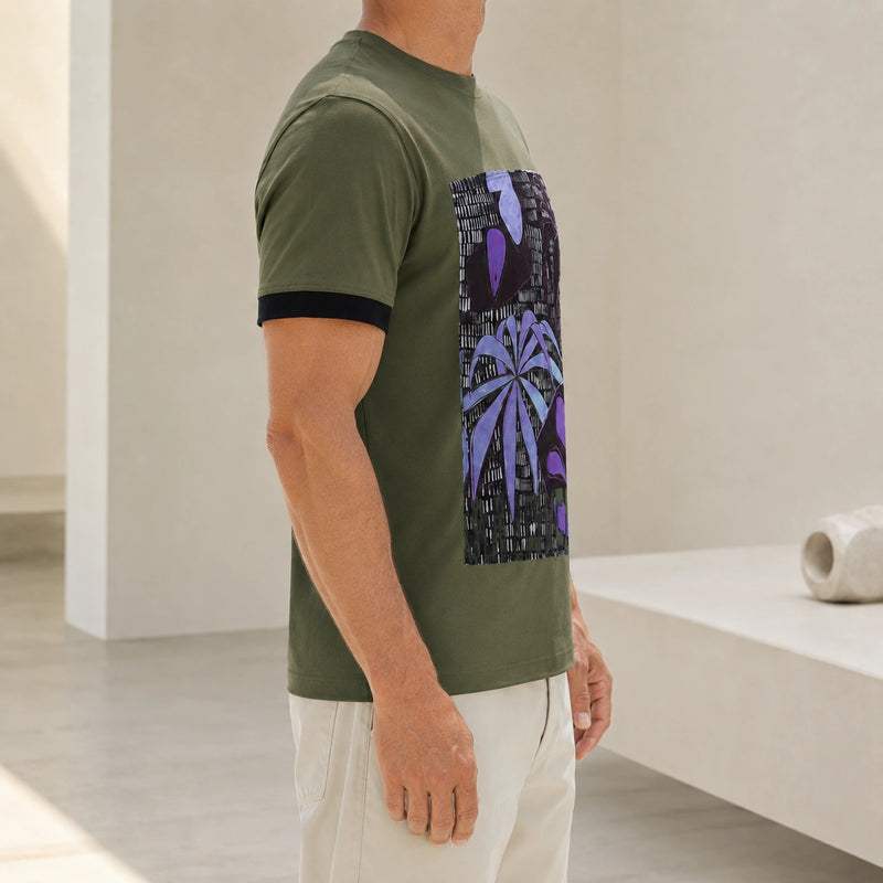 MarkFast Couple Style Tropical Rain Forest Print Cotton T-Shirts